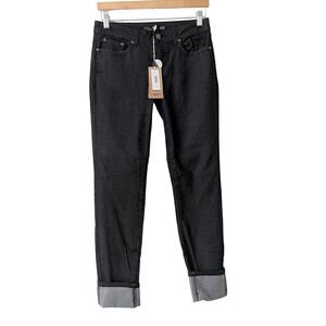 NEW prAna Kara Jeans Black Gray Low Rise Cotton Dark Denim Pants Womens 4